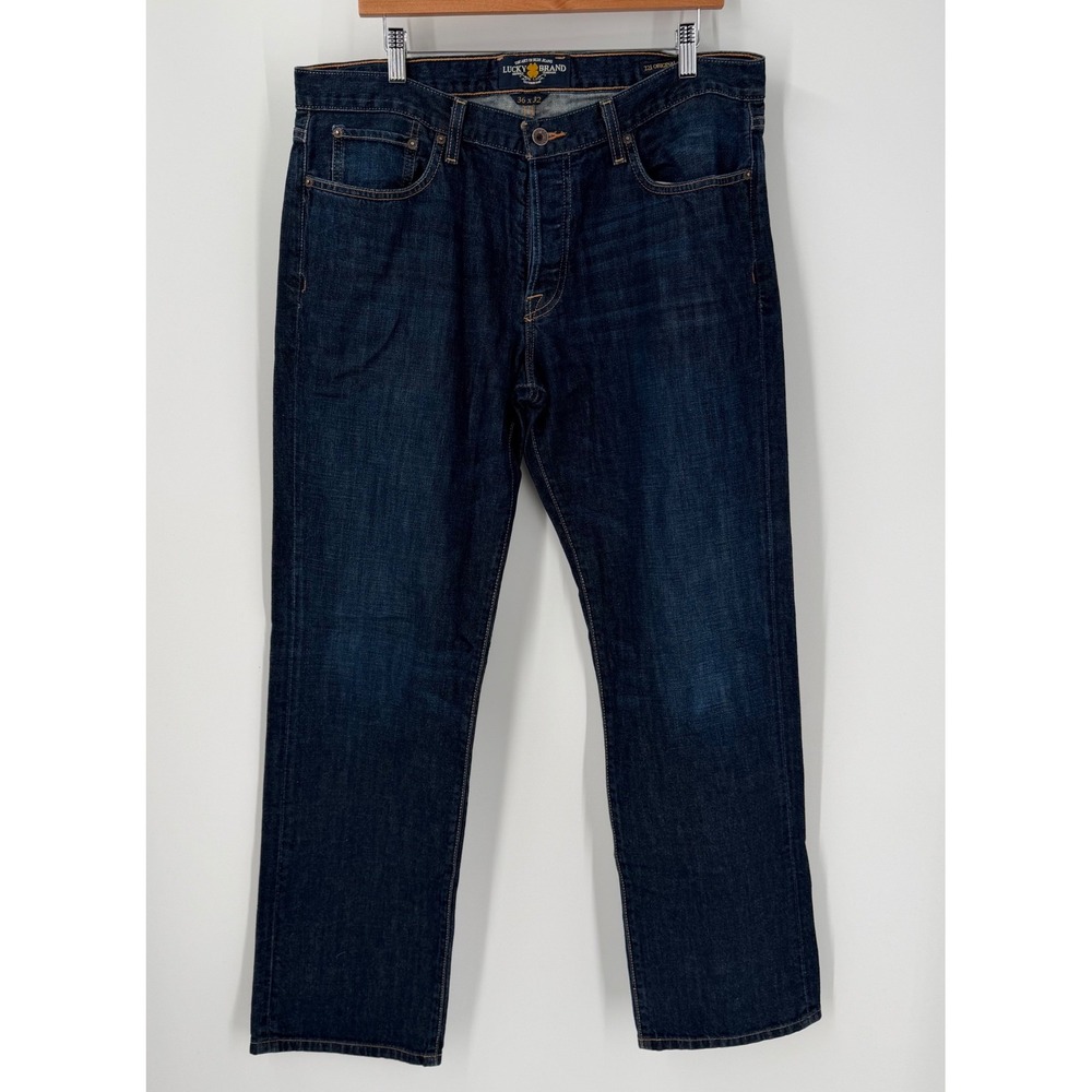 Lucky Brand 221 Original Straight Jeans Mens 36x32 Dark Wash Denim Indigo